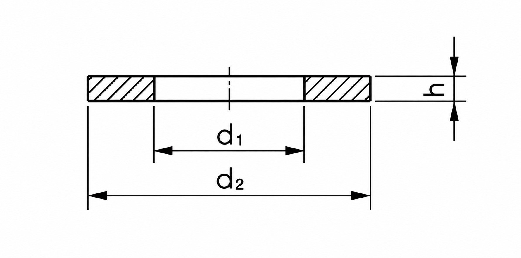 DIN 125 — שרטוט מידות