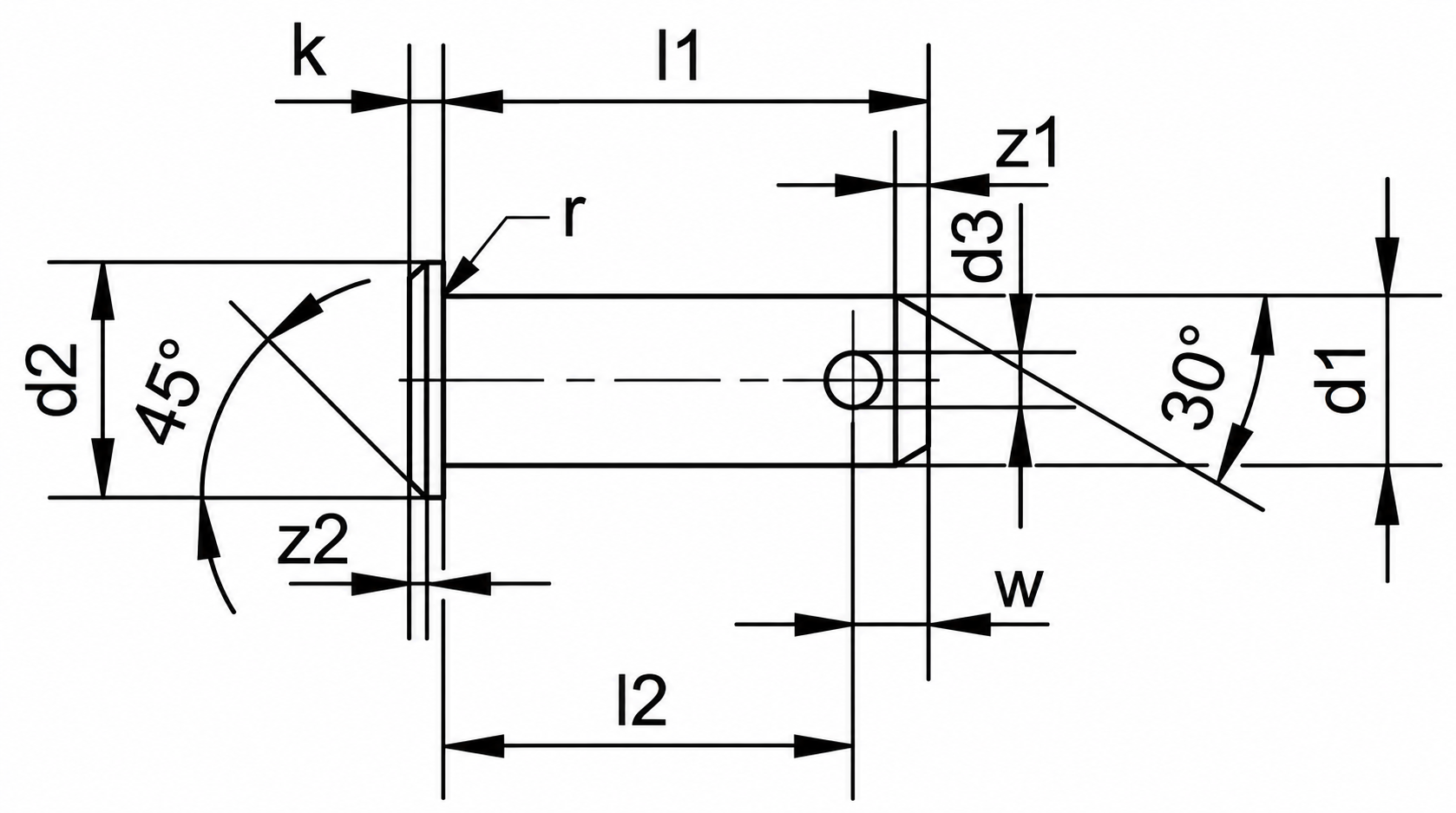 DIN 1434 — שרטוט מידות 2