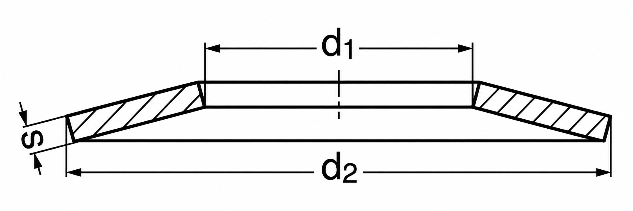 DIN 2093 — שרטוט מידות