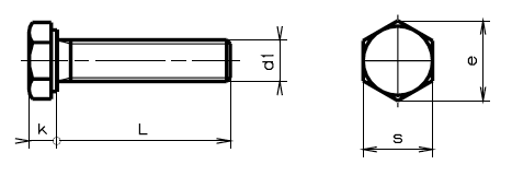 DIN 933 — שרטוט מידות